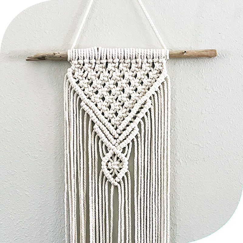 Macrame wall hanging option for a private workshop