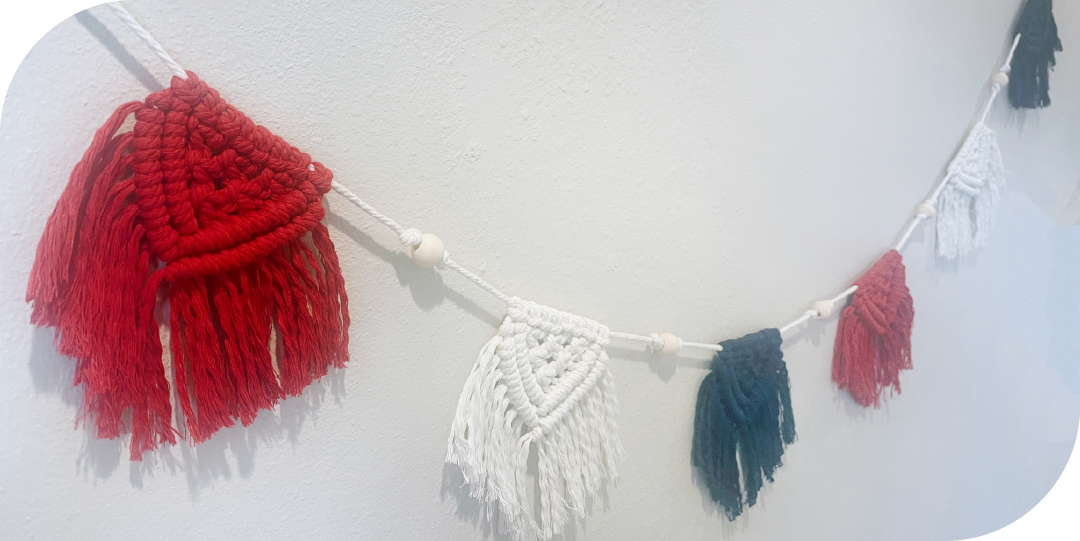 Macrame fourth of july garland workshop